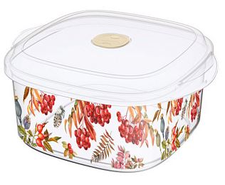 Ёмкость для СВЧ 1,6л с клапаном с декором (бесцветный)